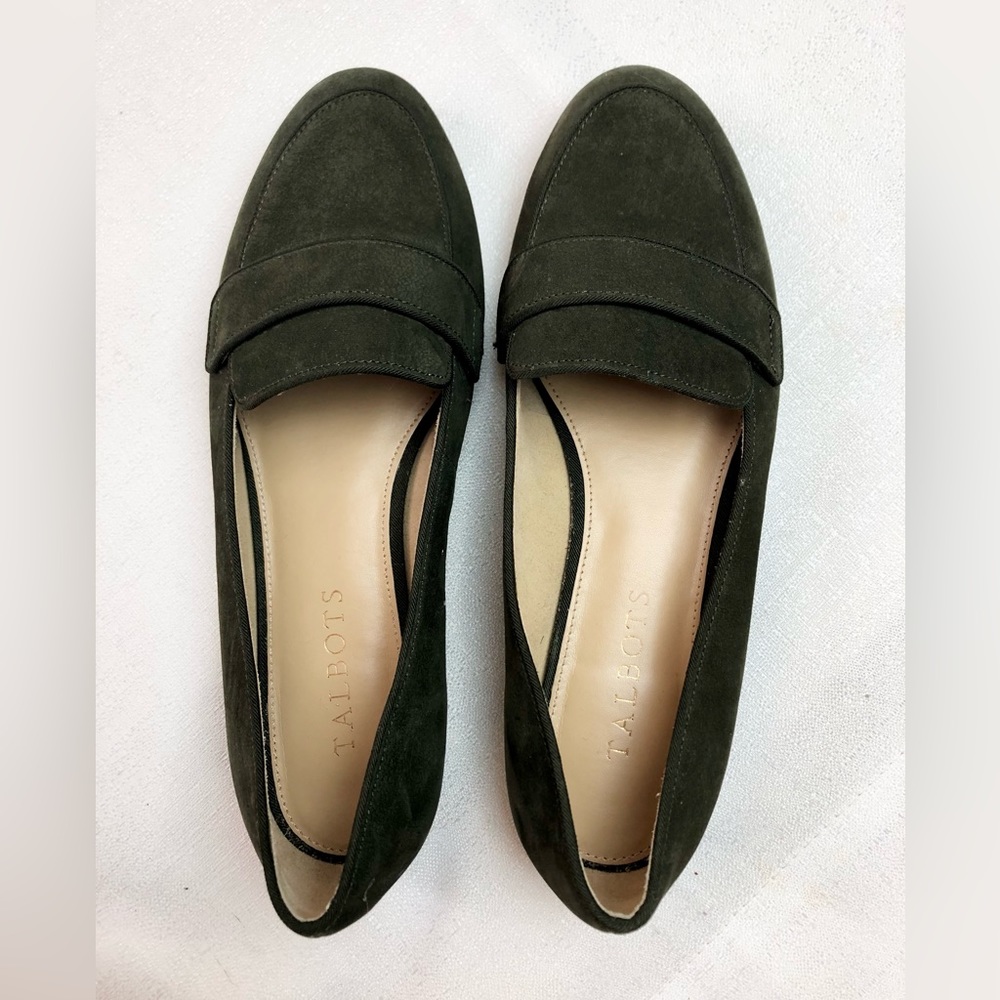 Talbots Green Leather Loafers